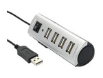 Ednet USB Hub 4 Port ECO USB 2.0 Hub 4 Porturi cu conexiune USB-A Argintiu (85021)