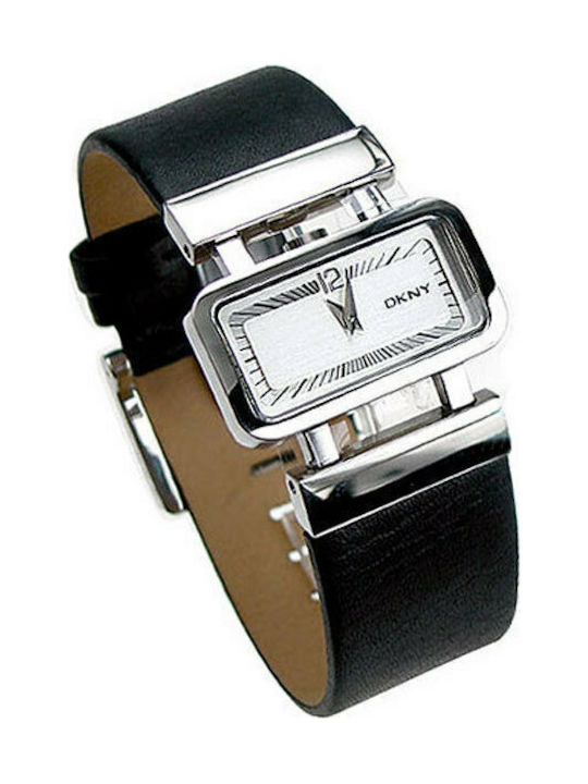 DKNY Watch with Black Leather Strap