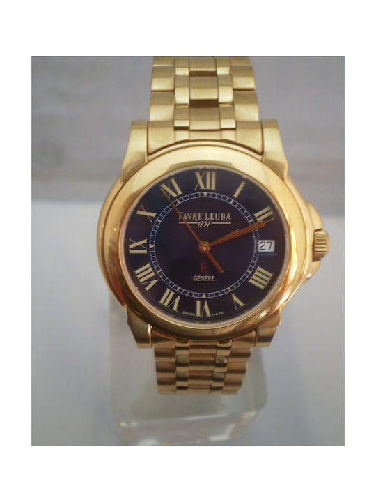 Favre Leuba Watch with Gold / Gold Metal Bracelet