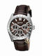 Esprit Star Ανδρικό Ρολόι 39mm Χρονογράφος Μπαταρίας με Καφέ Δερμάτινο Λουράκι