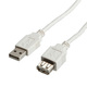 Roline USB 2.0 Kabel USB-A-Stecker - USB-A-Buchse Weiß 3m S3113-100