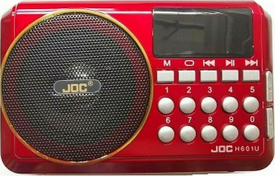 JOC Η601U Portable Radio Rechargeable with USB Red