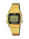 Casio Vintage Iconic Digital Watch Battery with Gold Metal Bracelet