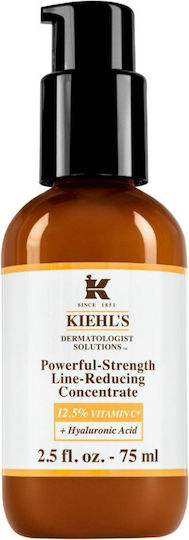 Kiehl's Powerful Strength Line Reducing Concentrate Feuchtigkeitsspendend & Anti-Aging Serum Gesicht mit Vitamin C & Hyaluronsäure für Strahlkraft & Aufhellung 75ml