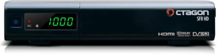 Octagon Δορυφορικός Αποκωδικοποιητής SF8 SF8 HD Full HD (1080p) DVB-S / DVB-S2 με Λειτουργία Εγγραφής PVR σε Μαύρο Χρώμα