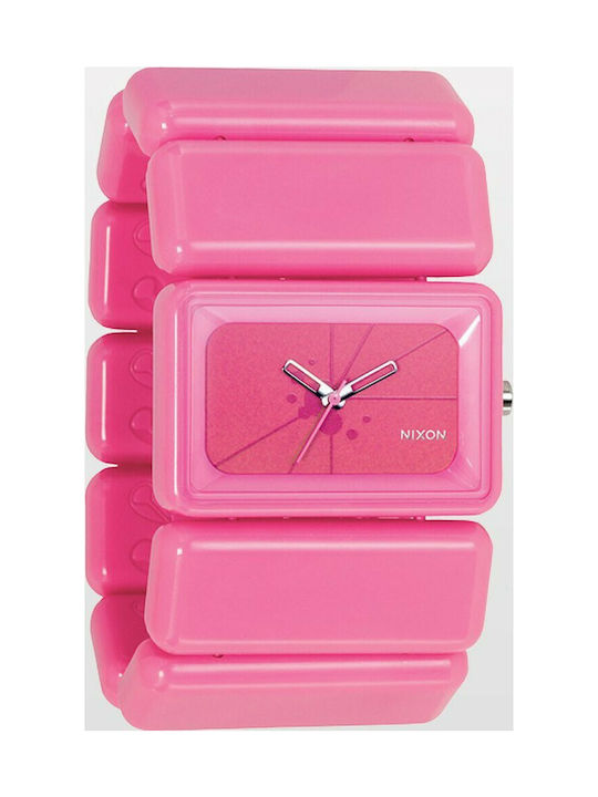 Nixon Uhr mit Rosa Kautschukarmband