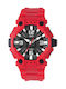 Q&Q Watch Battery with Red Rubber Strap GW82J005