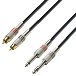 Adam Hall K3TPC0300 Cable 2 x 6.3mm male - 2x RCA male 3m (K3TPC0300)