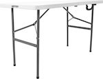 Escape Metallic Foldable Table for Camping in Case 122x60x74cm White