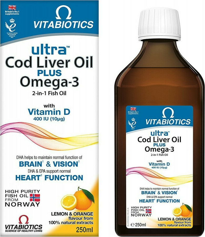 Vitabiotics Ultra Liquid Cod Liver Oil plus Omega3 250ml Skroutz.gr