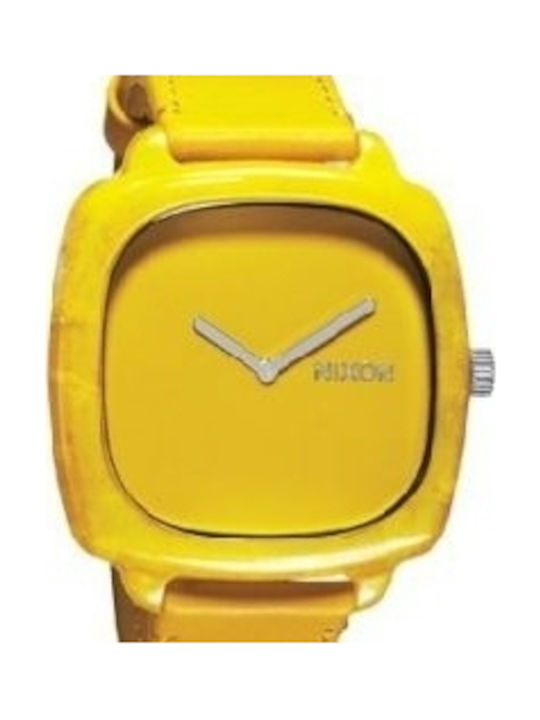Nixon Uhr mit Gelb Kautschukarmband