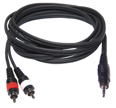 Audiophony Καλώδιο 3.5mm male - RCA male Μαύρο 1.5m (8017)