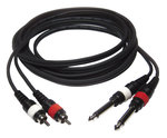 Audiophony Audio Cable 2x 6.3mm male - 2x RCA male 1.5m (CL-23/1.5)