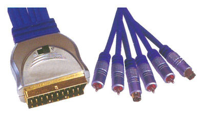 X-treme AV Cable Scart male - 4x RCA male - 2x S-Video 1.5m (CR-647/1.5M)