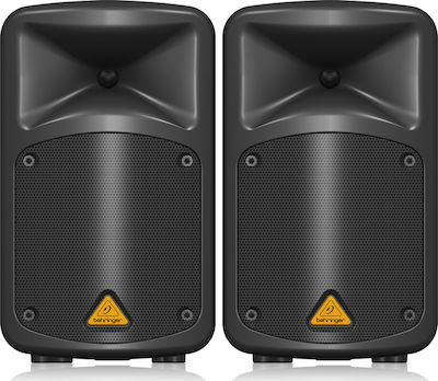 Behringer EPS500MP3 Aktives Paar PA Lautsprecher 500W mit Woofer 8" mit Batterie 27.6x25.7x46.6cm.