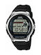 Casio Digital Watch Chronograph Battery with Black Rubber Strap