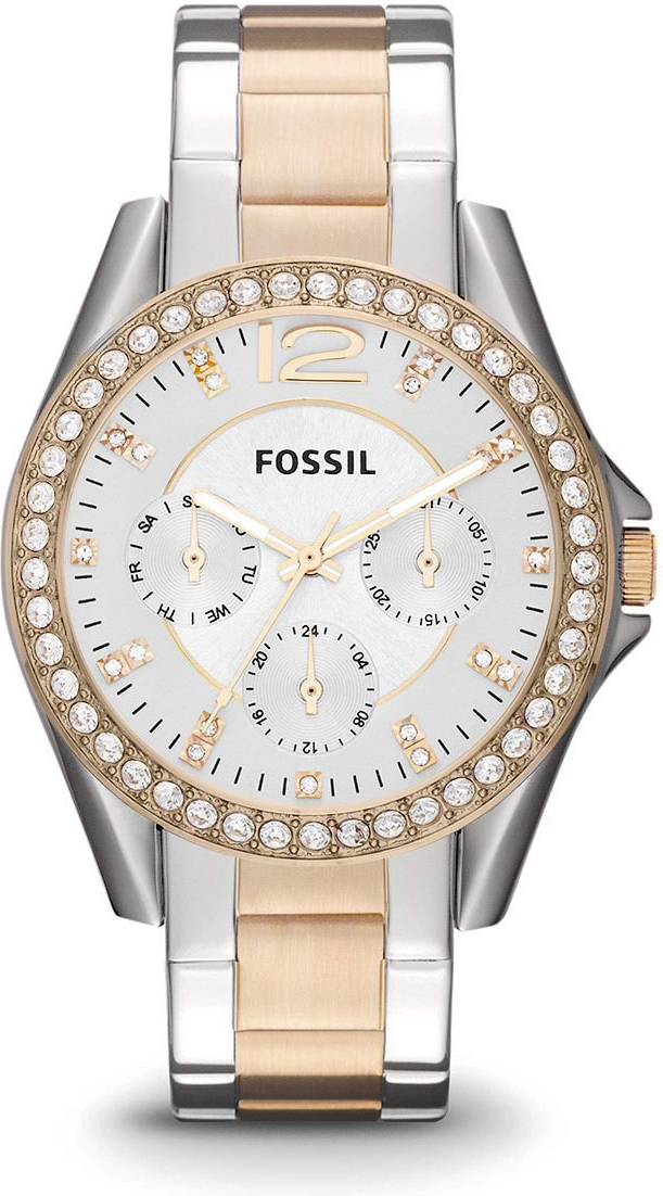 Fossil riley multifunction store stainless steel watch