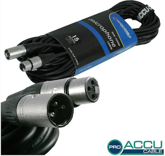 Accu-Cable AC-PRO-XMXF/15 Кабел XLR мъжки - XLR женски Черно 15м (AC-PRO-XMXF/15)