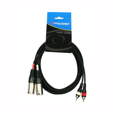 Accu-Cable AC-2XM-2RM/3 XLR male to RCA male 3m Cable (AC-2XM-2RM/3)