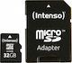 Intenso 3403480 microSDHC 32GB Clasa 4 Viteză implicită cu adaptor