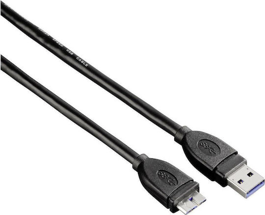 HAMA Редовна USB 3.0 до микро USB кабел Черен 1.8м (00054507)