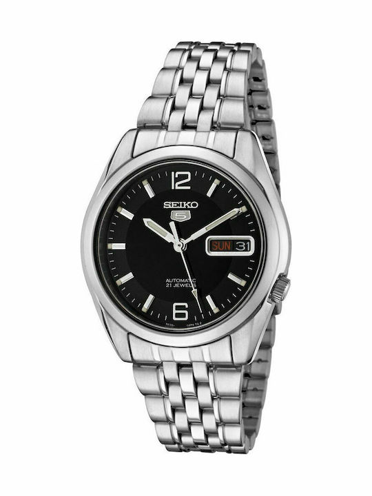 Seiko Мъжки Часовник 38mm Автоматичен със Сребрист Ацетилен Механизъм