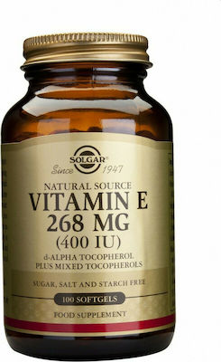 Solgar Vitamin E Vitamin for Antioxidant 400iu 268mg 100 softgels