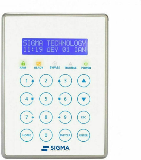 Sigma Security Apollo-Plus KP/W Πληκτρολόγιο Συναγερμού Αφής με Οθόνη σε Λευκό Χρώμα 5002027