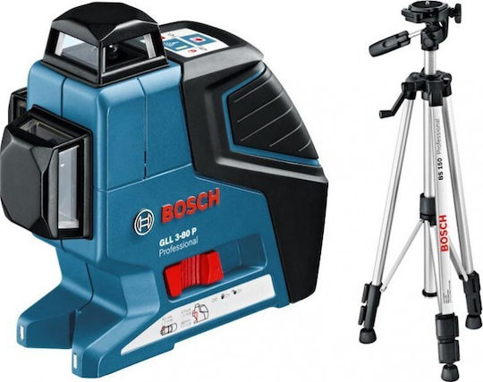 Bosch GLL3-80P Автоматично регулиран Линеен Лазерен нивелир Червен лъч