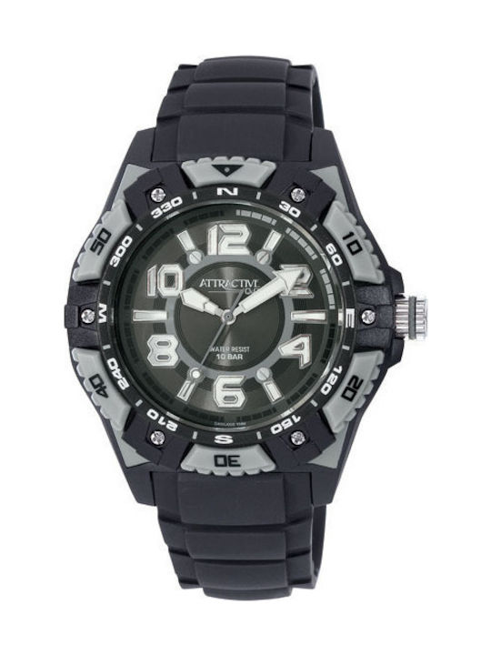 Q&Q Ανδρικό Ρολόι 49mm Μπαταρίας με Μπλε Καουτσ...