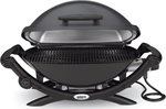 Weber Q2400 Tischplatte Elektrischer Grill Aluminium 2200W mit Abdeckung und einstellbarem Thermostat 54cmx39cmcm