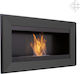 Kratki Charlie Tuv Indoor Wall Mounted Bioethanol Fireplace Black 88x21.5x51cm