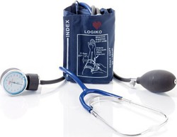 Moretti DM353 Analog Blood Pressure Monitor Arm with Stethoscope Blue DM353A