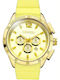 Breeze Women's Watch Chronograph with Yellow Rubber Strap