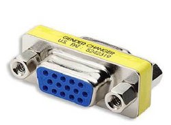 Converter VGA female to VGA female Yellow