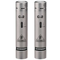 Behringer Condenser (Small Diaphragm) XLR Microphone C-2 Shock Mounted/Clip On Mounting Voice