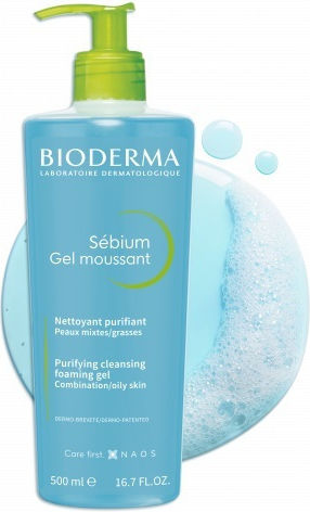 Bioderma Sebium Gel Καθαρισμού Προσώπου για Έλεγχο λιπαρότητας & Κατά των ατελειών 500ml