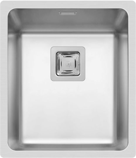 Pyramis Lume 1B 101023601 Flush Mounted Sink Inox Satin W34xD40cm Silver
