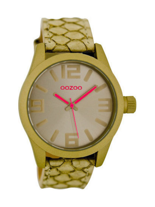 Oozoo Watch with Beige Leather Strap