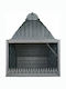 CHytiria Misailidi T-80 Flat Kamin Innenbereich Gusseisen Gray 86x48x58cm