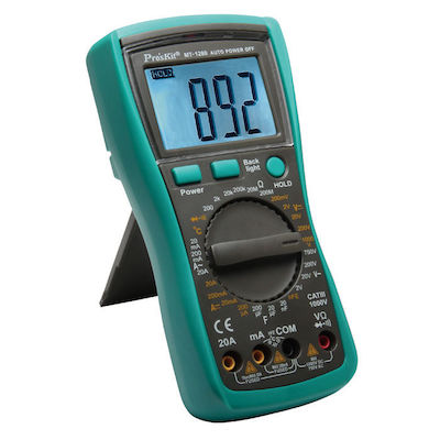 Proskit Digitales Multimeter mit Kapazitätsmesser Wahre Effektivwert mit Summer mit AC Messung MT-1280