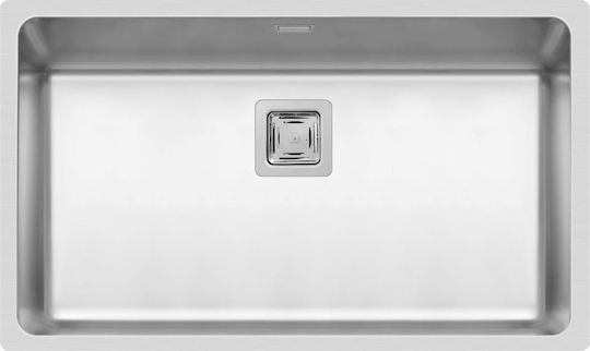 Pyramis Lume 1B 101024901 Flächenbündig montiert Spüle Inox Satiniert B70xT40cm Silber