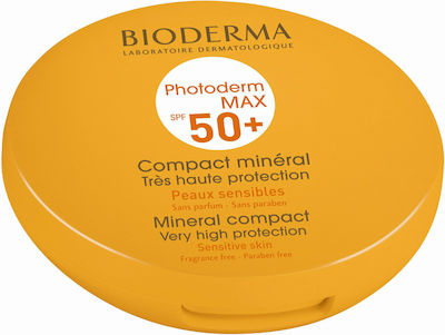 Bioderma Photoderm Max Compact Wasserfest Sonnenschutz Pulver Für das Gesicht SPF50 mit Farbe Dore 10ml