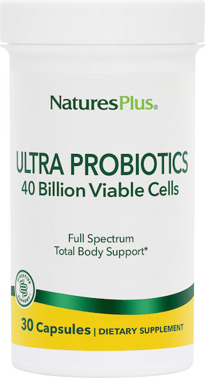 Nature's Plus Probiotics Ultra Συμπλήρωμα με Προβιοτικά & Πρεβιοτικά 30 φυτικές κάψουλες