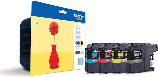 Brother LC121 Original Pack of 4 InkJet Printer Inks Yellow / Cyan / Magenta / Black (LC-121VALBPDR)