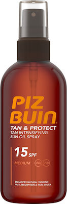 Piz Buin Oil Tan & Protect Αδιάβροχο Αντηλιακό Λάδι για το Σώμα SPF15 σε Spray 150ml