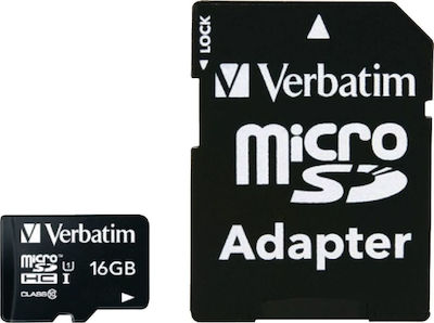 Verbatim Premium microSDHC 16GB Class 10 U1 UHS-I με αντάπτορα