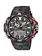 Casio Pro Trek Ανδρικό Ρολόι 43mm Solar με Μαύρο Καουτσούκ Λουράκι