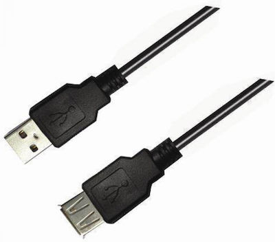 Aculine USB 2.0 Cablu USB-A de sex masculin - USB-A femelă Negru 5m USB-003