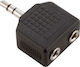 Adam Hall 7556 Convertor 3.5mm Masculin în 3.5mm 2x Femelă 1 Bucată